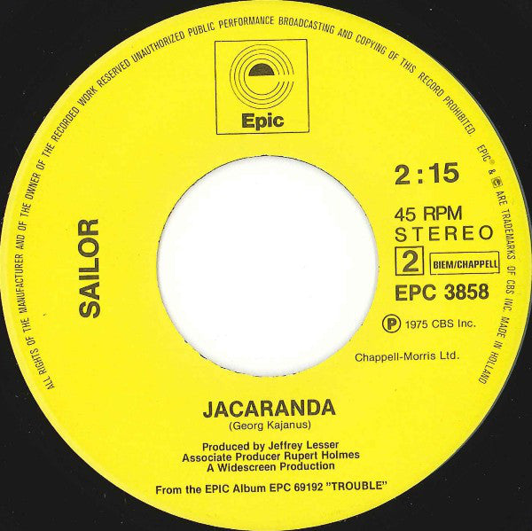 Sailor : Girls, Girls, Girls (7",45 RPM,Single,Stereo)