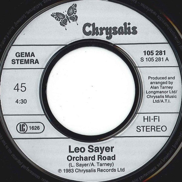 Leo Sayer : Orchard Road (7",45 RPM,Single)