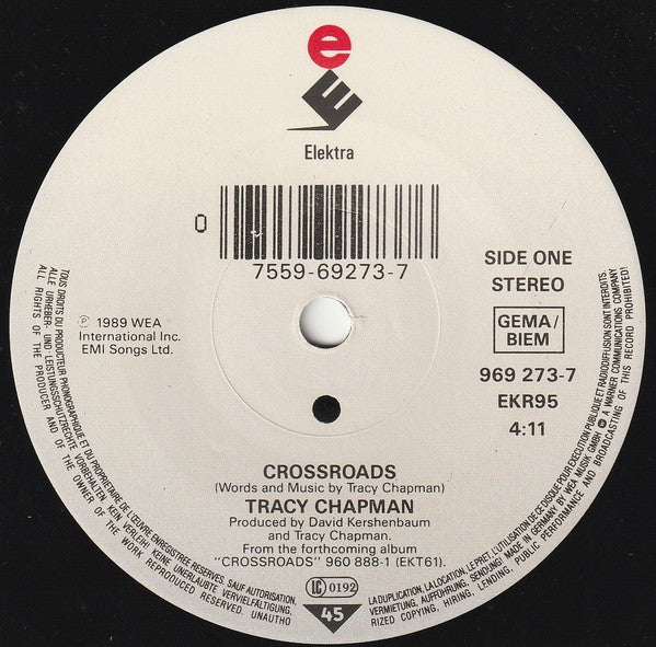 Tracy Chapman : Crossroads (7",45 RPM,Single,Stereo)