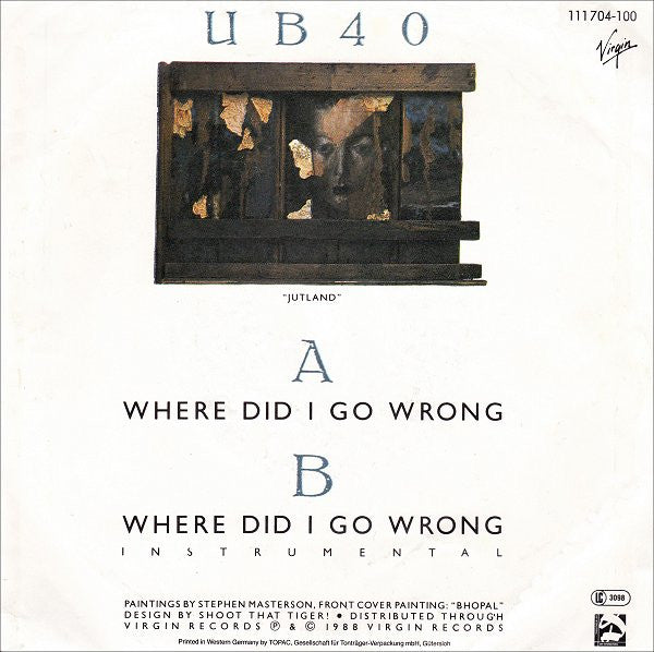 UB40 : Where Did I Go Wrong (7",Single,45 RPM)