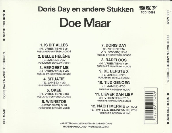 Doe Maar : Doris Day En Andere Stukken (Album,Reissue)