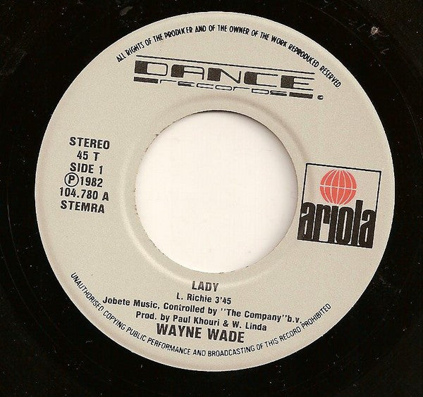 Wayne Wade : Lady (7",45 RPM,Single)