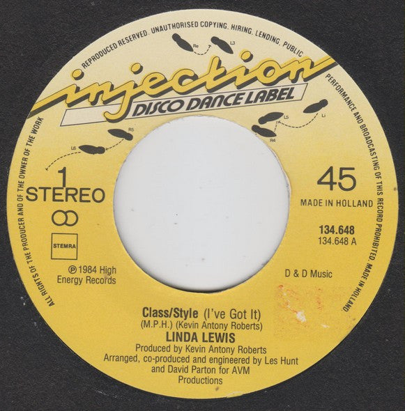 Linda Lewis : Class/Style / You Turned My Bitter Into Sweet (7",45 RPM,Single)