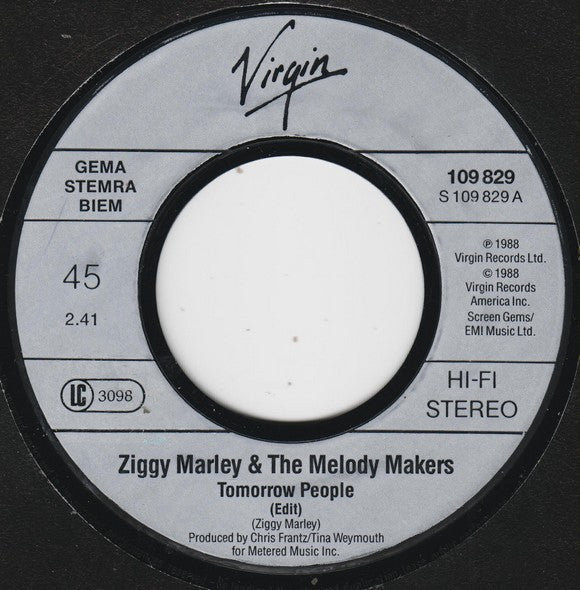 Ziggy Marley And The Melody Makers : Tomorrow People (7",45 RPM,Single)