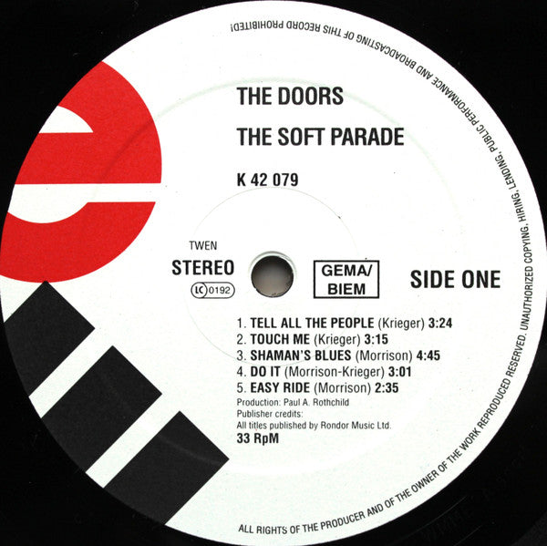 Doors, The : The Soft Parade (LP,Album,Reissue,Stereo)