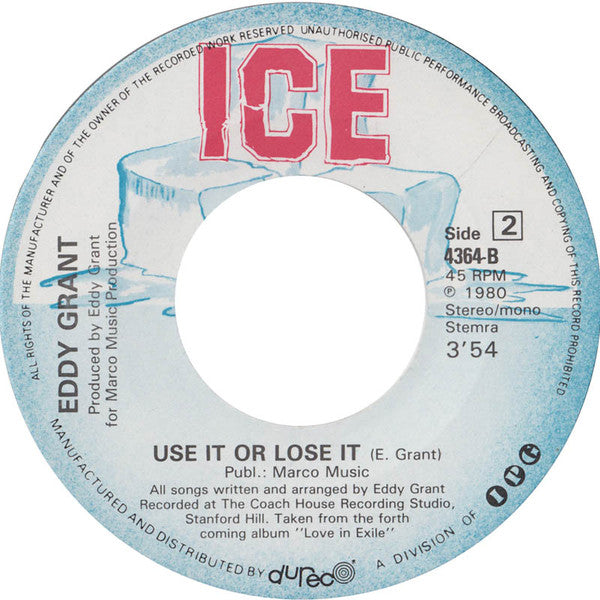 Eddy Grant : My Turn To Love You (7",45 RPM)