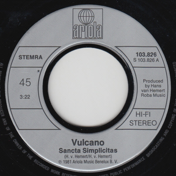 Vulcano (2) : Sancta Simplicitas (7",45 RPM,Single,Stereo)