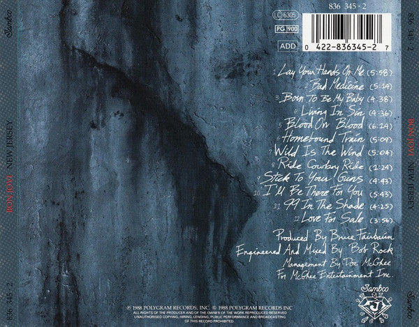 Bon Jovi : New Jersey (Album,Repress)