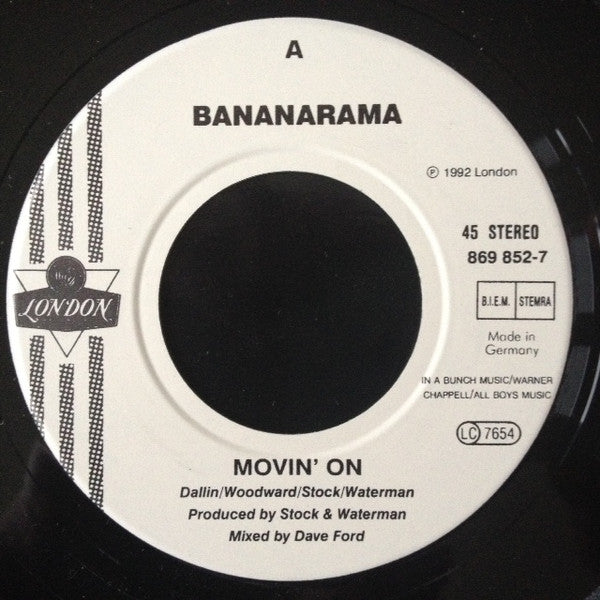 Bananarama : Movin' On (7",45 RPM,Single,Stereo)