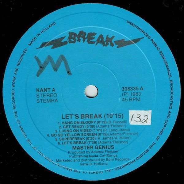 Master Genius : Let's Break (12",45 RPM)