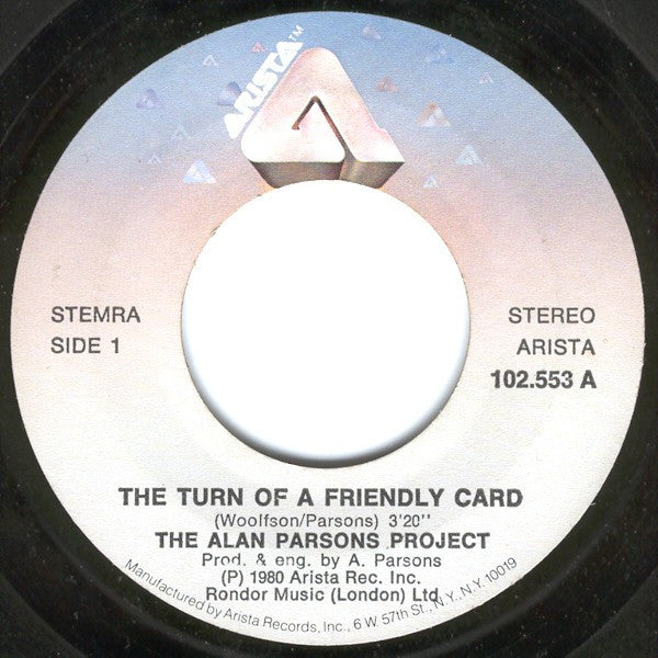 Alan Parsons Project, The : The Turn Of A Friendly Card (7",45 RPM,Single)