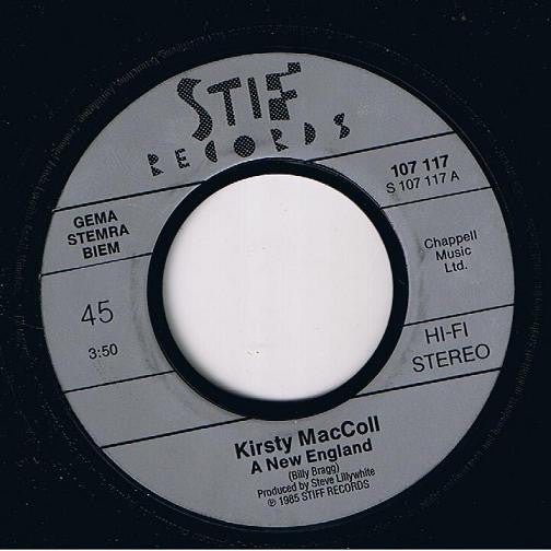Kirsty MacColl : A New England (7",45 RPM,Single,Stereo)