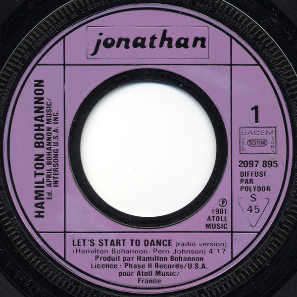 Hamilton Bohannon : Let's Start To Dance (7",45 RPM,Single,Stereo)