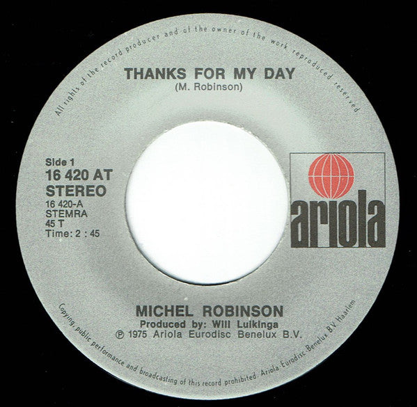 Michael Robinson (10) : Thanks For My Day / Blue Woman (7",45 RPM,Single)