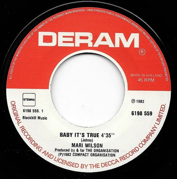 Mari Wilson : Baby It's True (7",Single)