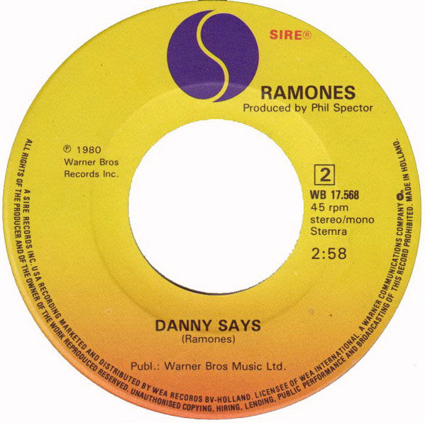 Ramones : Rock 'N' Roll High School (7",45 RPM,Single,Stereo,Mono)