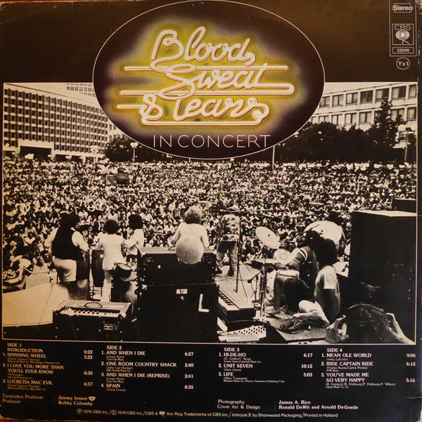 Blood, Sweat And Tears Featuring David Clayton-Thomas : In Concert (LP,Album)