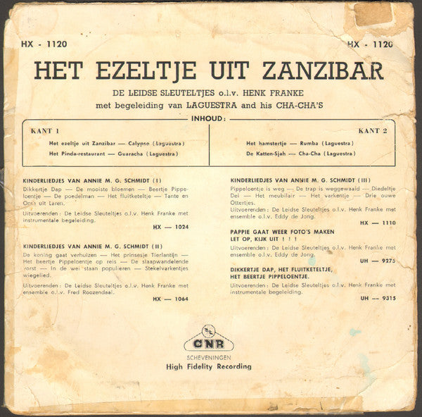De Leidse Sleuteltjes o.l.v. Henk Franke : Het Ezeltje Uit Zanzibar (7",EP)
