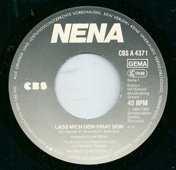 Nena : Lass Mich Dein Pirat Sein (7",Single)