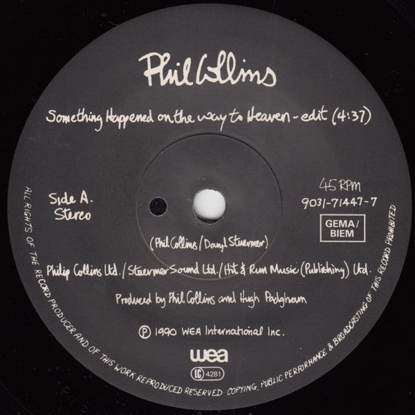 Phil Collins : Something Happened On The Way To Heaven (7",45 RPM,Single,Stereo)