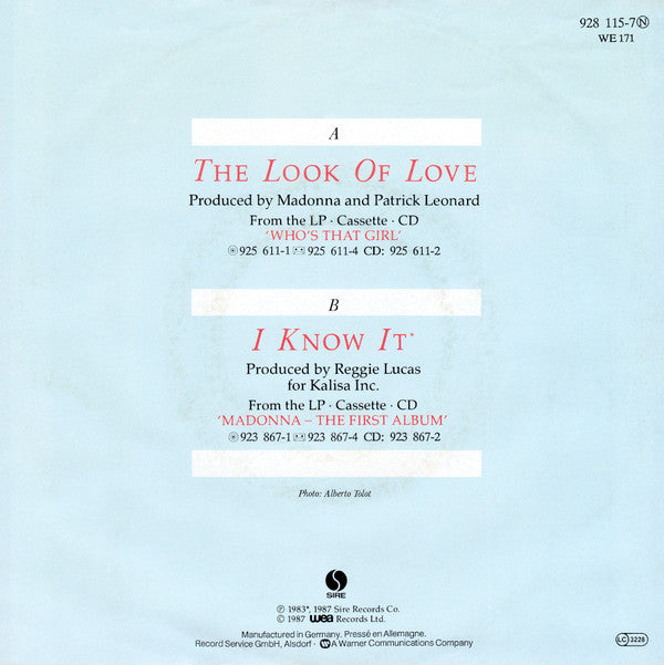 Madonna : The Look Of Love (7",45 RPM,Single,Stereo)