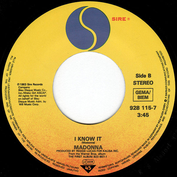 Madonna : The Look Of Love (7",45 RPM,Single,Stereo)