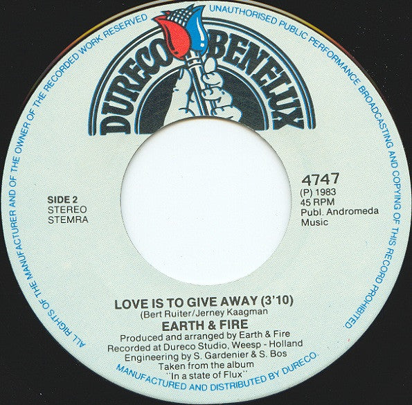 Earth And Fire : The Two Of Us (Special Single-Remix) (7",45 RPM,Single)