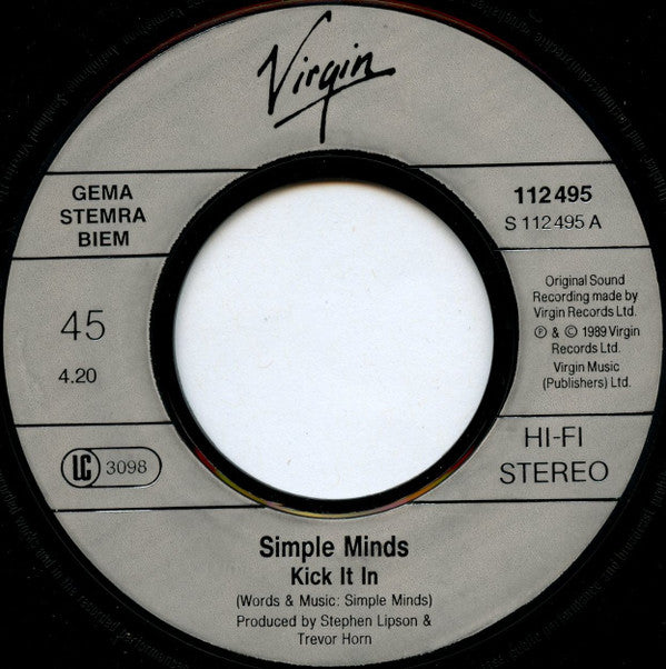 Simple Minds : Kick It In (7",45 RPM,Single,Stereo)