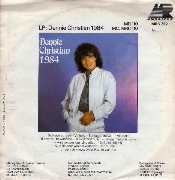 Dennie Christian & Mieke : Zaterdagavond  (7",45 RPM,Single,Stereo)