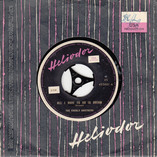 Everly Brothers : All I Have To Do Is Dream / Claudette (7",Single,45 RPM,Mono)