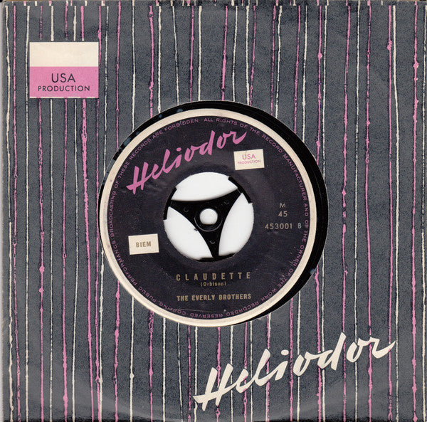 Everly Brothers : All I Have To Do Is Dream / Claudette (7",Single,45 RPM,Mono)