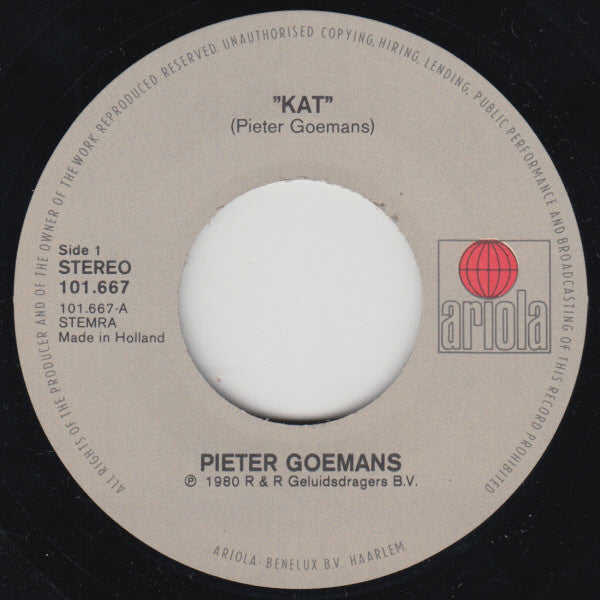 Pieter Goemans : Kat (7",Stereo)