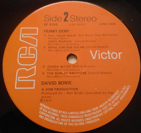 David Bowie : Hunky Dory (LP,Album,Repress)