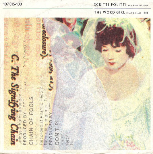 Scritti Politti With Ranking Ann : The Word Girl (7",45 RPM,Single)
