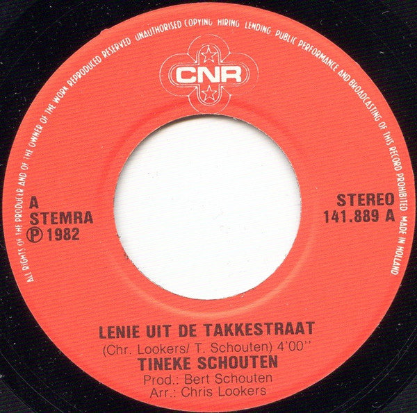 Tineke Schouten : Lenie Uit De Takkestraat (7",45 RPM,Single,Stereo)