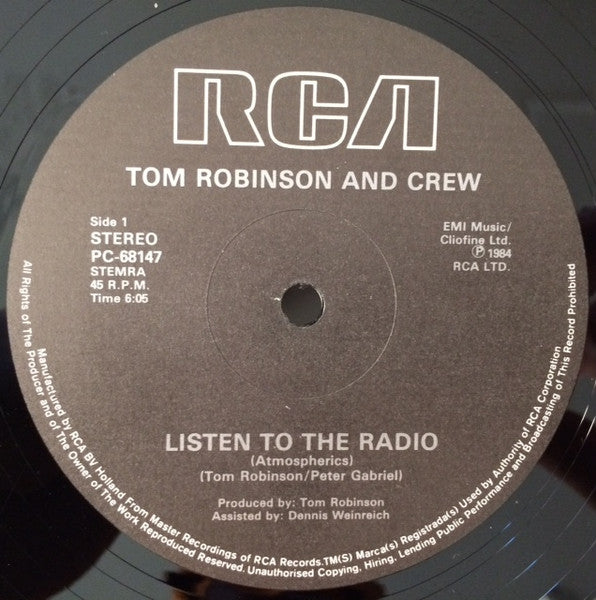 Tom Robinson : Listen To The Radio (Atmospherics) (12",45 RPM,Stereo)