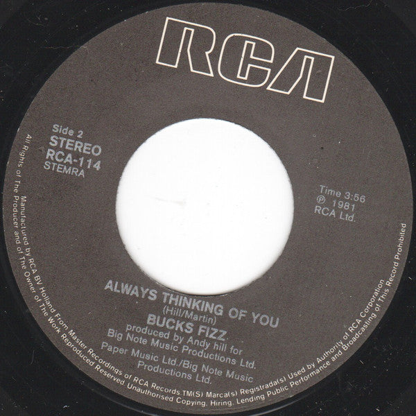 Bucks Fizz : One Of Those Nights (7",45 RPM,Single)