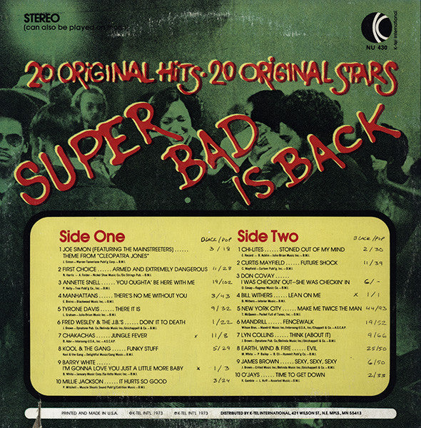 Various : Super Bad Is Back (LP,Compilation,Limited Edition)