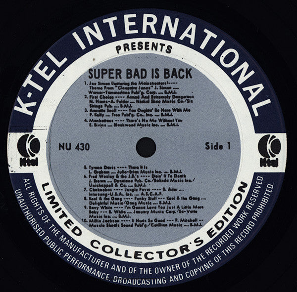 Various : Super Bad Is Back (LP,Compilation,Limited Edition)