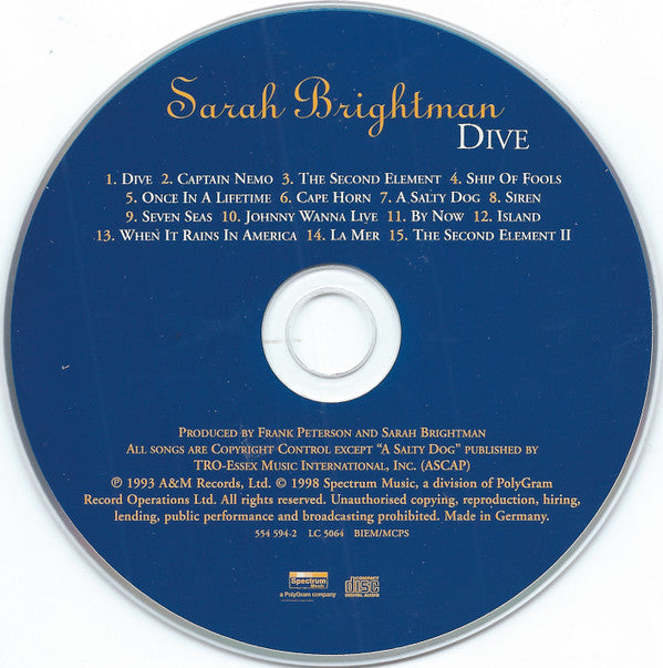 Sarah Brightman : Dive (Album)