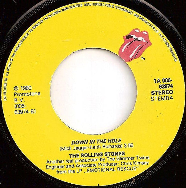 Rolling Stones, The : Emotional Rescue (7",45 RPM,Single,Stereo)