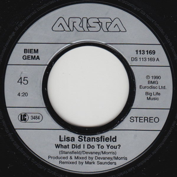 Lisa Stansfield : What Did I Do To You? (7",45 RPM,Single,Stereo)