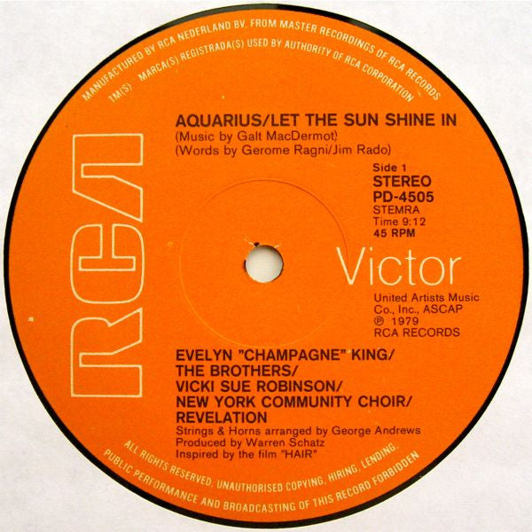 Evelyn King / Brothers, The / Vicki Sue Robinson / New York Community Choir, The / Revelation (2) : Aquarius/Let The Sunshine In / Good Morning Starshine (12",Single,45 RPM)