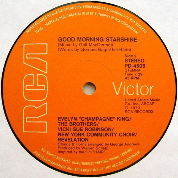 Evelyn King / Brothers, The / Vicki Sue Robinson / New York Community Choir, The / Revelation (2) : Aquarius/Let The Sunshine In / Good Morning Starshine (12",Single,45 RPM)