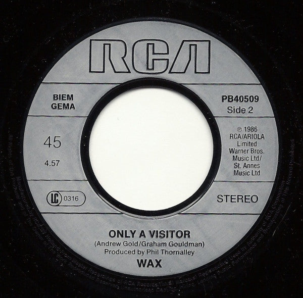 Wax (6) : Right Between The Eyes (7",45 RPM,Single)