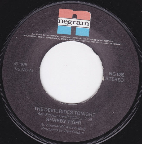 Shabby Tiger : The Devil Rides Tonight (7",45 RPM,Single)