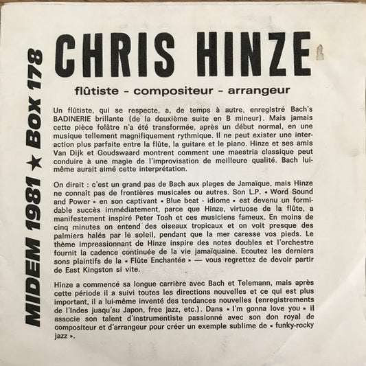 Chris Hinze : Midem 1981 * Box 178 (7",45 RPM,Single,Promo)