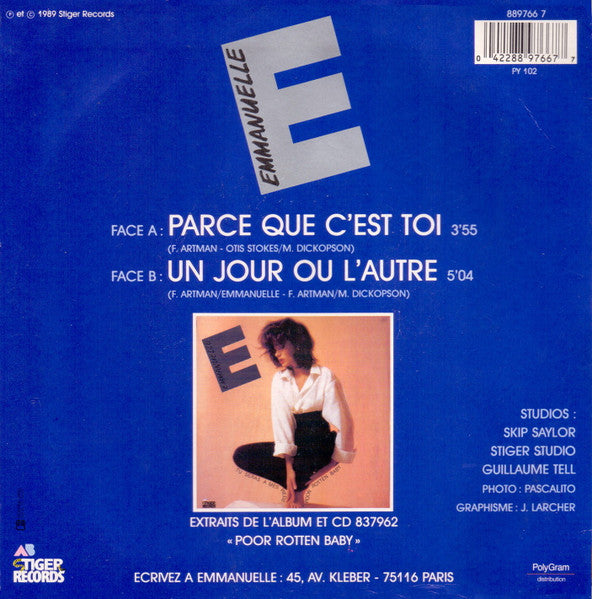 Emmanuelle (2) : Parce Que C'est Toi (7",45 RPM,Single,Stereo)