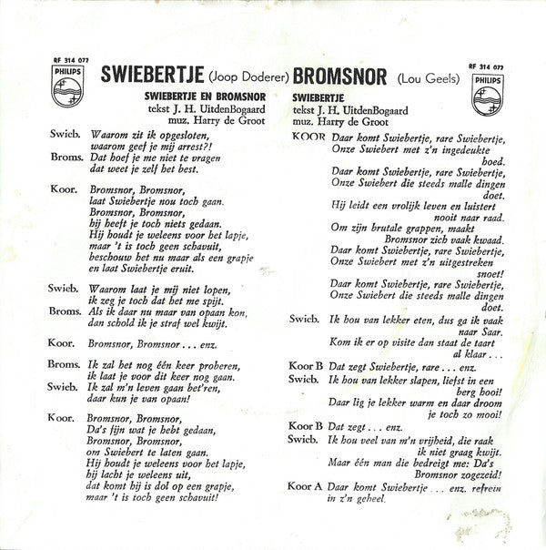 Swiebertje Met De Damrakkertjes (2) : Swiebertje (7",Single,45 RPM,Mono)