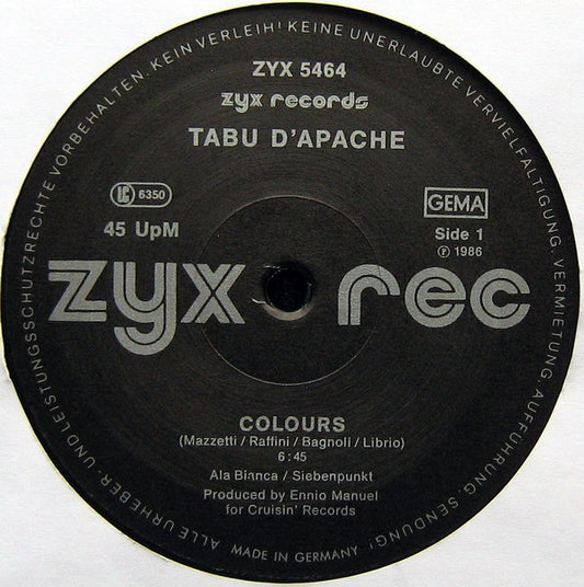 Tabù D'Apache : Colours (12")